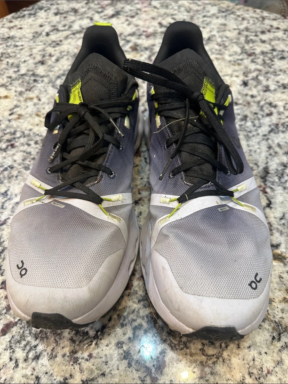 On Running Men's Athletic Shoes in Gray and Black with Neon Accents Mens S13